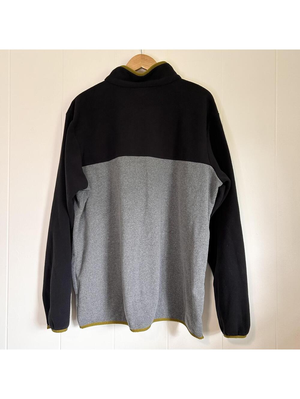 Columbia Colorblock Black Green Long Sleeve Fleece Pullover Sweater Men's XL - Picture 4 of 6